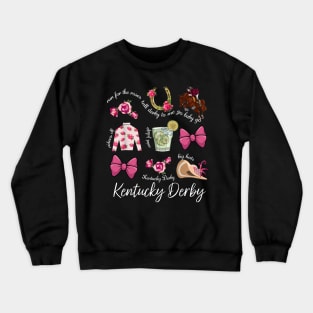 Pink Coquette Bow Derby Day Horse Racing 2024 Derby Crewneck Sweatshirt